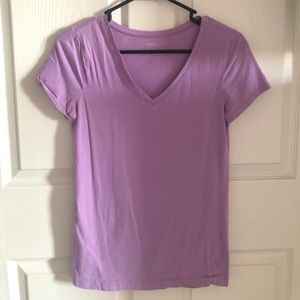 Lavender GapBody Short Sleeve V-Neck Tee